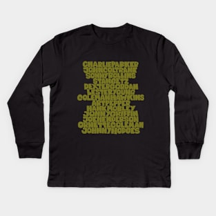 Jazz Legends in Type: The Saxophone Players Kids Long Sleeve T-Shirt